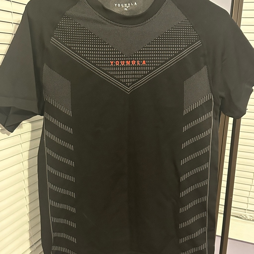 YoungLA Black Compression Men's Shirt-XL